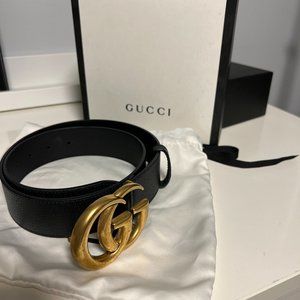Authentic GUCCI 2015 Re-Edition wide leather belt
